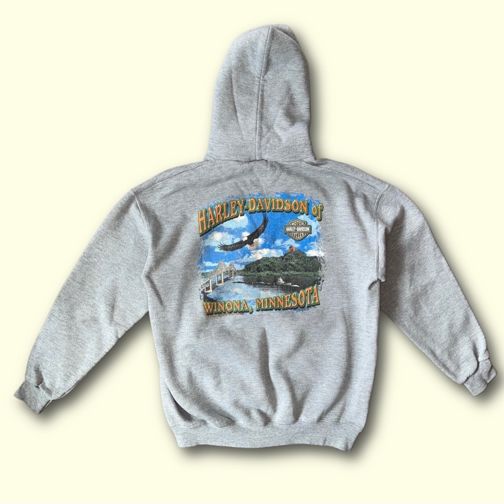Vintage Harley Davidson Heavyweight Lee Hoodie Size Large Mens Y2K